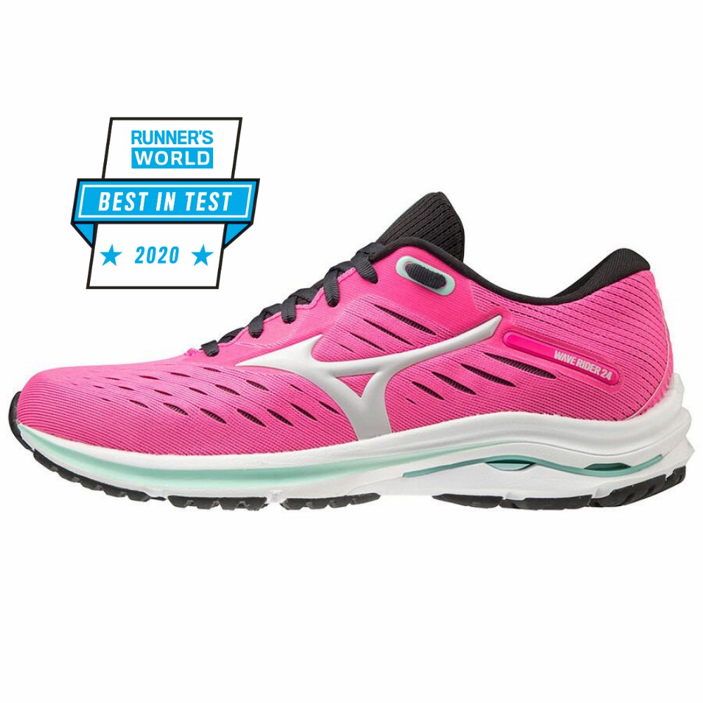 Mizuno Wave Rider 24 - Bayan Koşu Ayakkabısı - Pembe Türkiye (JXNIYC-502)